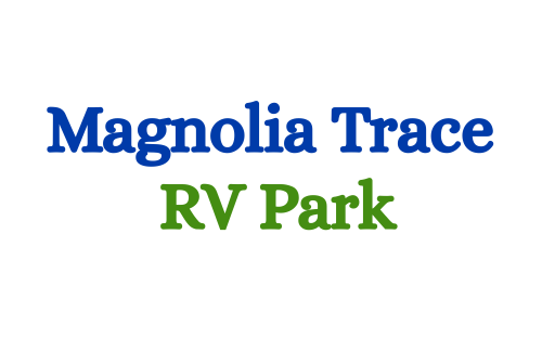 Text logo with "Magnolia Trace" in blue and "RV Park" in green on a white background.